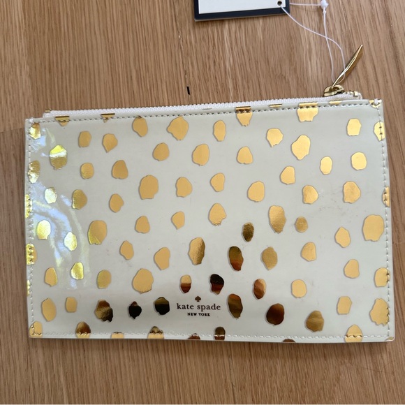 Kate Spade Flamingo Dot Gold Pouch - Picture 3 of 6